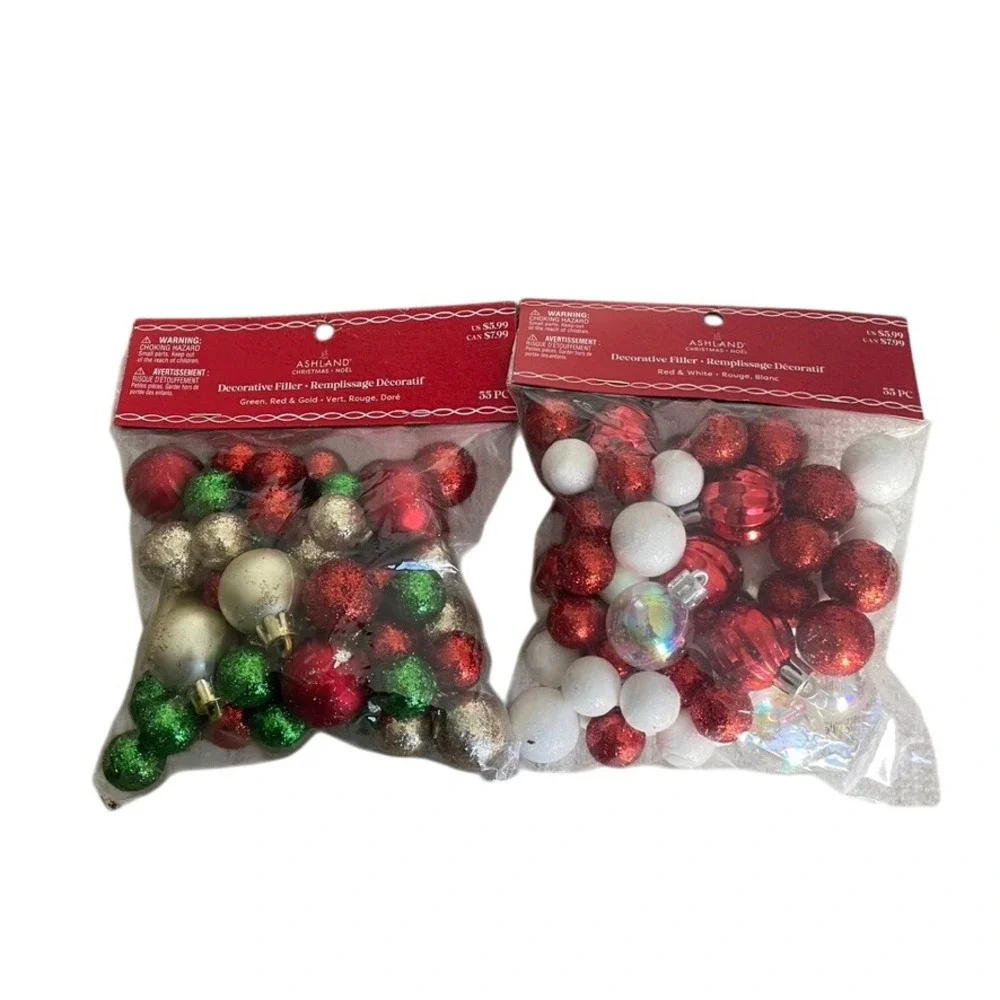 Ashland‎ Decorative Filler Ornaments Red Green Gold White Candy Cane Christmas